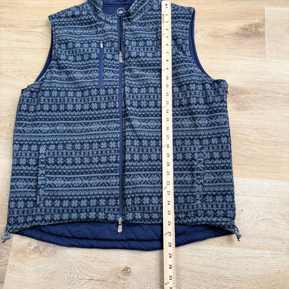 Peter Millar Blue Reversible Quilted/Fair Isle Fleece Vest Mens XL Gorpcore